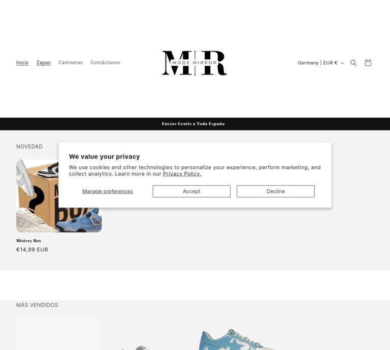 modemirror.store Tienda online dudosa de Zapatillas