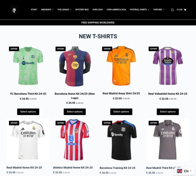 camisparadise.com Tienda online dudosa de deportes