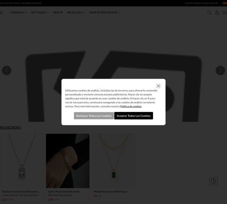 bimbayrebajas.shop Tienda online dudosa de joyas
