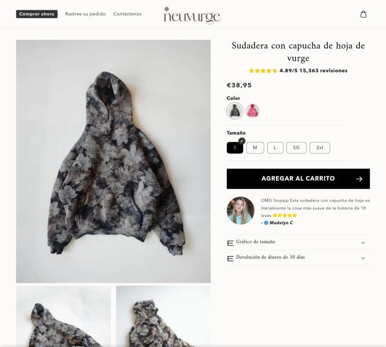 neuvurge.com Tienda online dudosa de moda