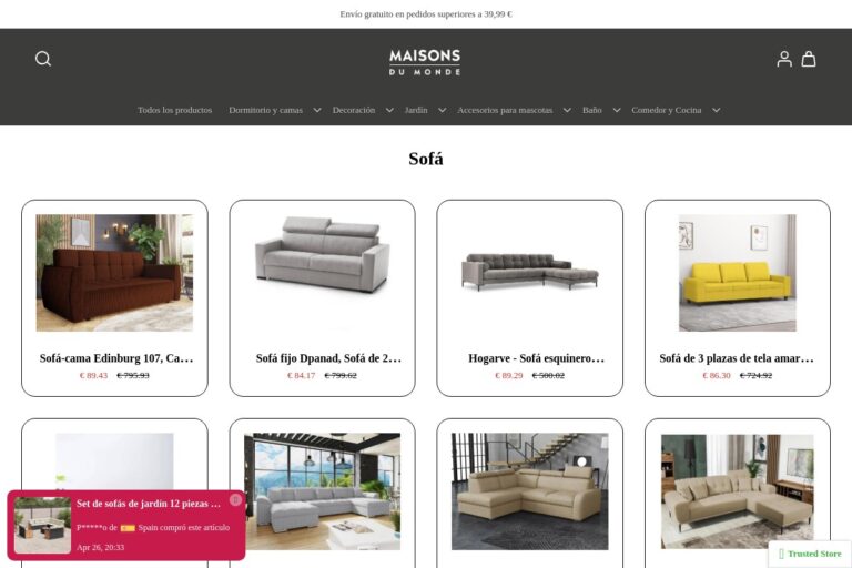 decocas.com Tienda online dudosa Maisons du Monde