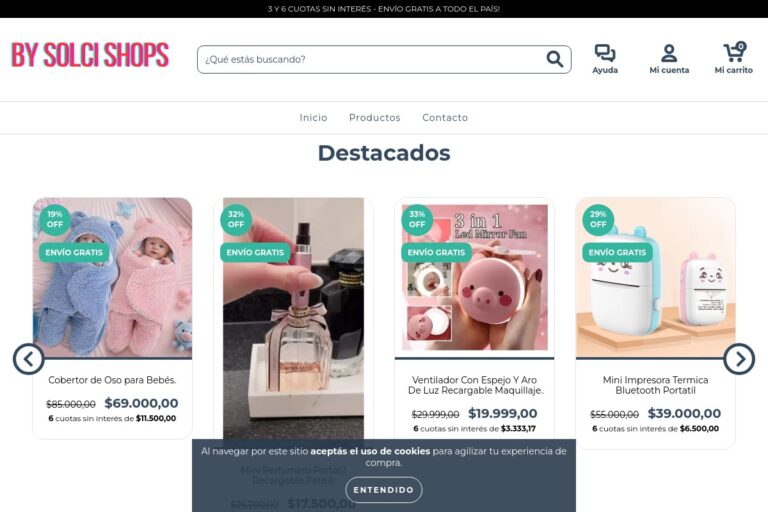 bysolcishopsargentina.com Tienda online dudosa multiproducto