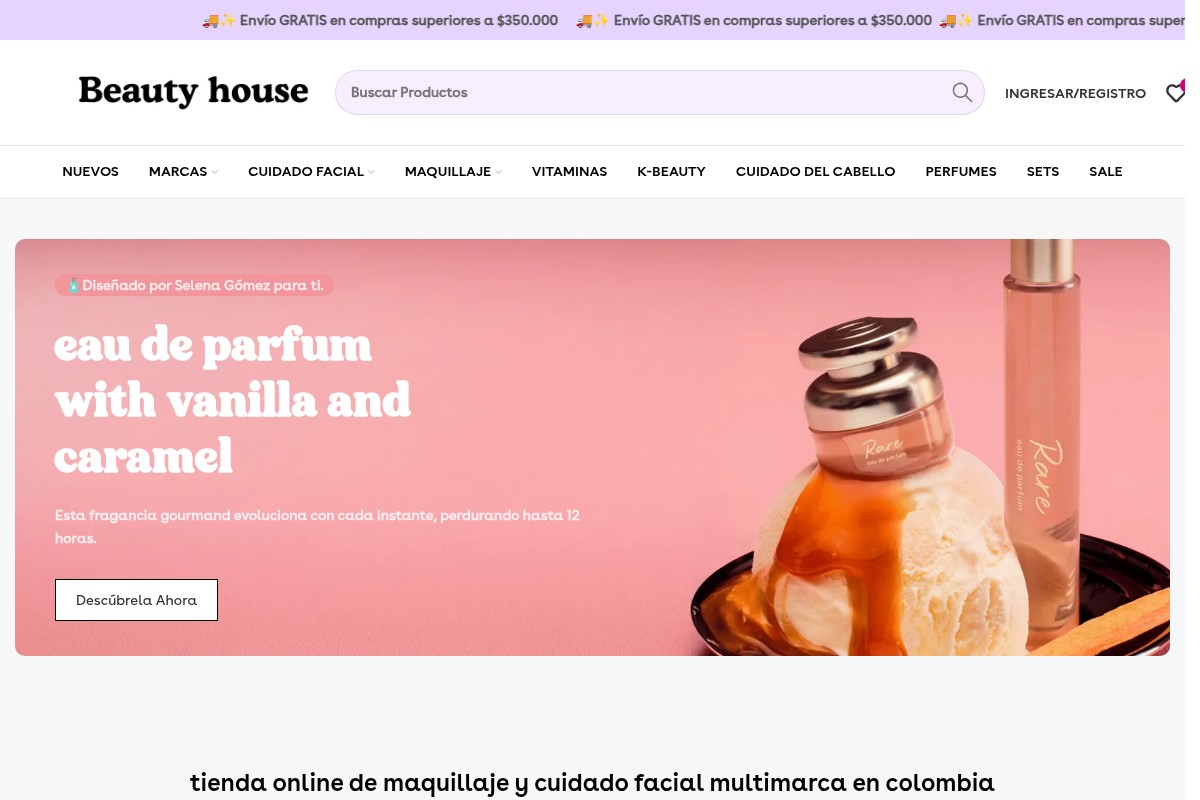 Captura de la tienda online beautyhouse.co